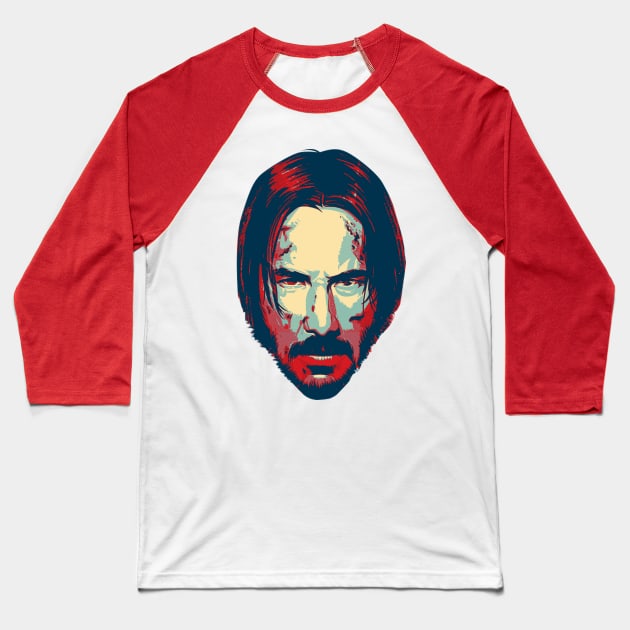 Keanu Reeves Vintage Head Baseball T-Shirt by willitone